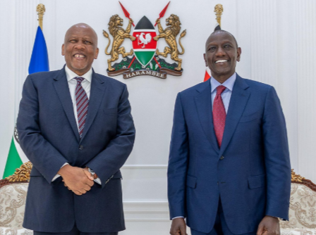 A file photo of President William Ruto with His Majesty King Letsie III of Lesotho.
